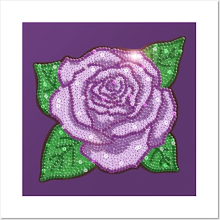 Purple Sequin Rose Posters and Art